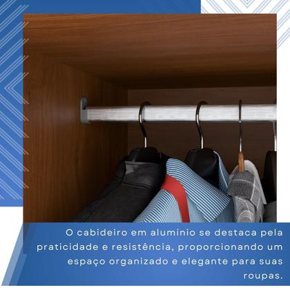 Imagem de Guarda-roupa Solteiro 4 Portas 3 Gavetas com Espelho com Pés Roma Espresso Móveis