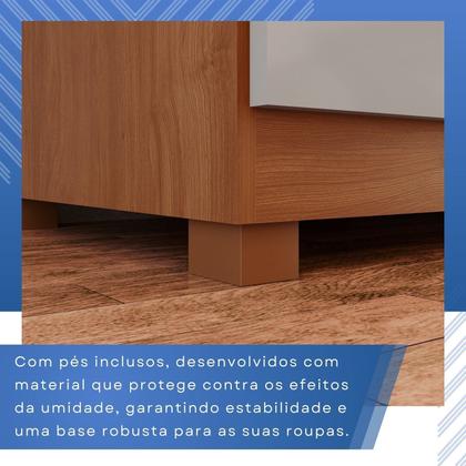 Imagem de Guarda-roupa Solteiro 4 Portas 3 Gavetas com Espelho com Pés Roma Espresso Móveis