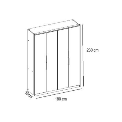 Imagem de Guarda Roupa Solteiro 4 Portas com 2 Portas com Espelhos Attore Demartêz