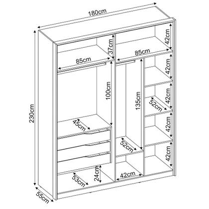 Imagem de Guarda Roupa Solteiro 4 Portas com 2 Portas com Espelhos Attore Demartêz