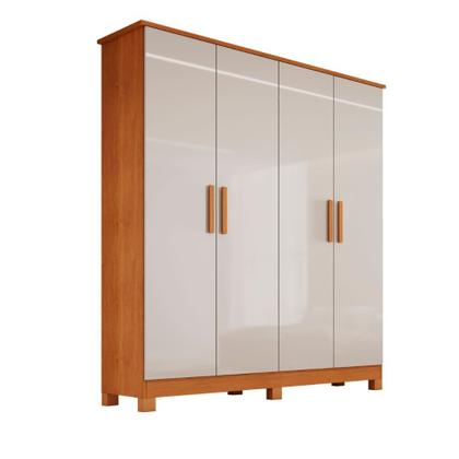 Imagem de Guarda Roupa Solteiro 4 Portas com Pés em MDF Nina Bianchi
