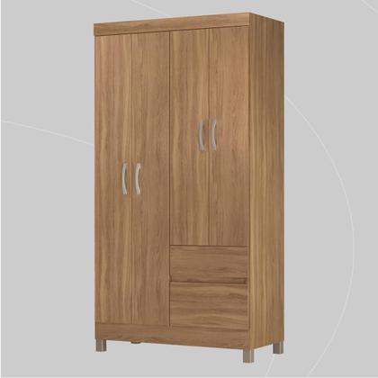 Imagem de Guarda Roupa Solteiro 4 Portas e 2 Gavetas Almirante - Amêndola Touch