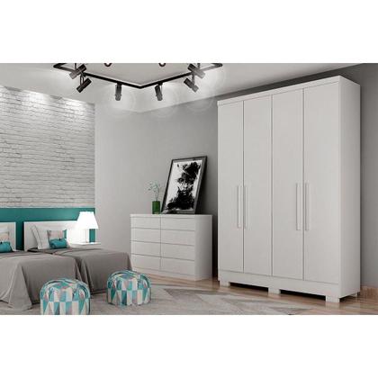 Imagem de Guarda Roupa Solteiro 4 Portas e 2 Gavetas c/ Pés Milly/Veneza Cumaru/Fendi 25 - Novo Horizonte