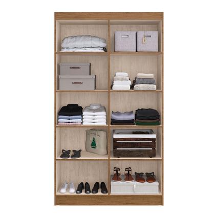 Imagem de Guarda-Roupa Solteiro 4 Portas Lyon 8 Prateleiras 40466 Off/White - Pnr Móveis