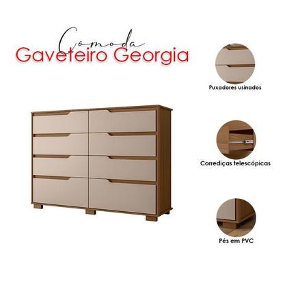 Imagem de Guarda Roupa Solteiro Aruba com espelho e Cômoda Georgia Carvalho Fendi  Moval