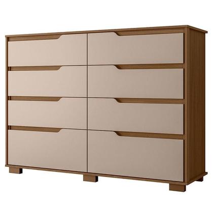 Imagem de Guarda Roupa Solteiro Aruba com espelho e Cômoda Georgia Carvalho Fendi  Moval