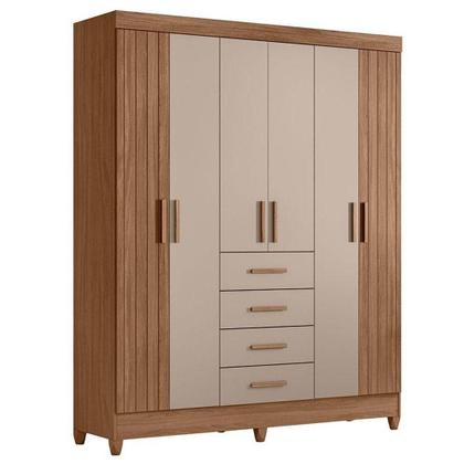 Imagem de Guarda Roupa Solteiro Aruba E Cômoda Texas Carvalho Fendi - Moval