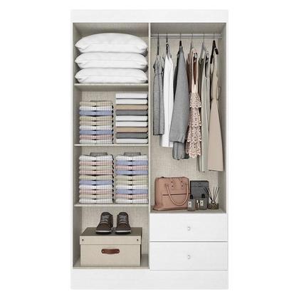 Imagem de Guarda Roupa Solteiro Astro 4 Portas Branco Rosa Flex Acetinado e Multiuso Space Branco - THB