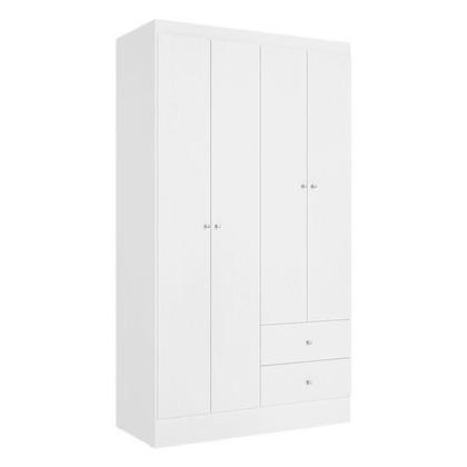 Imagem de Guarda Roupa Solteiro Astro 4 Portas Branco Rosa Flex Acetinado e Multiuso Space Branco - THB
