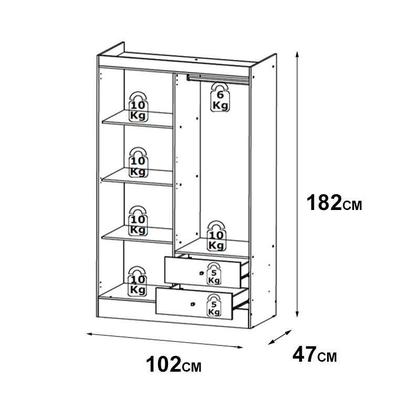 Imagem de Guarda Roupa Solteiro Astro 4 Portas Branco Rosa Flex Acetinado e Multiuso Space Branco - THB