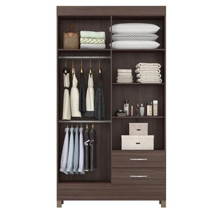 Imagem de Guarda Roupa Solteiro Astro com Multiuso Viena com Cômoda London Café - Demóbile