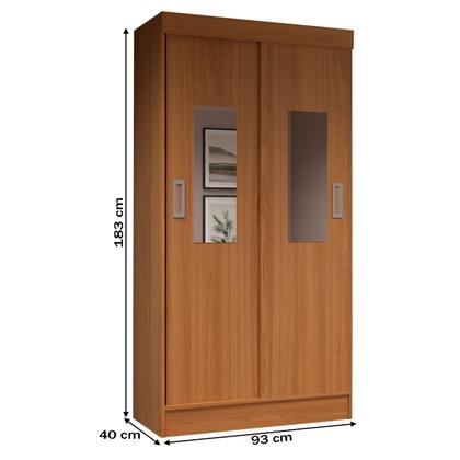 Imagem de Guarda-Roupa Solteiro Berlim 2 Portas com Espelho Cinamomo - Evidencia Móveis