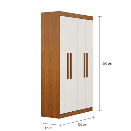 Imagem de Guarda-Roupa Solteiro Beverly 4 PT Imbuia e Off White