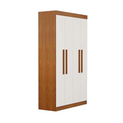 Guarda-Roupa Solteiro Beverly 4 PT Imbuia e Off White - Mobly Imagem de Guarda-Roupa Solteiro Beverly 4 PT Imbuia e Off White