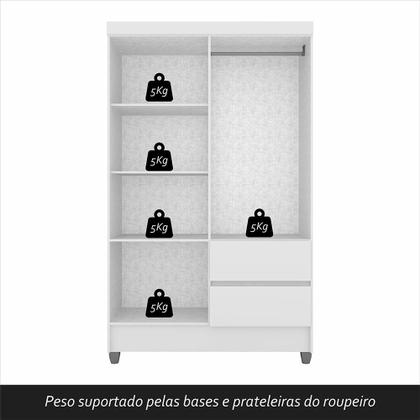 Imagem de Guarda Roupa Solteiro Bruna 4 Portas Branco FF