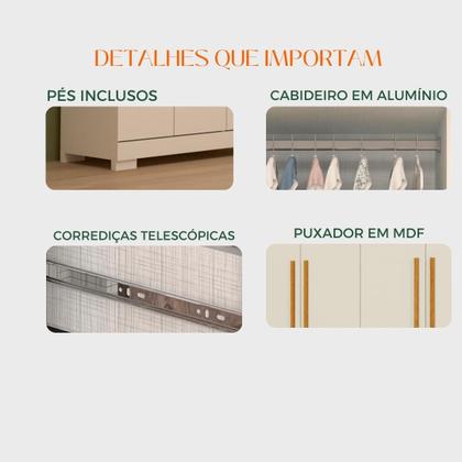 Imagem de Guarda-Roupa Solteiro Canadá 4 Portas 100% MDF - Linhamobília