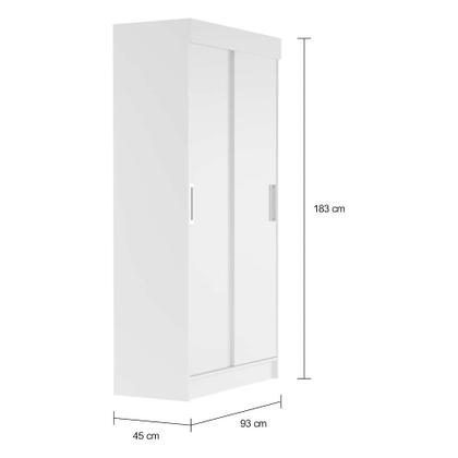 Guarda-Roupa Solteiro Cancún 2PT Branco - Mobly Imagem de Guarda-Roupa Solteiro Cancún 2PT Branco