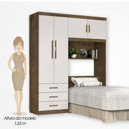Imagem de Guarda-Roupa Solteiro com Cabeceira 4 Portas Cancun