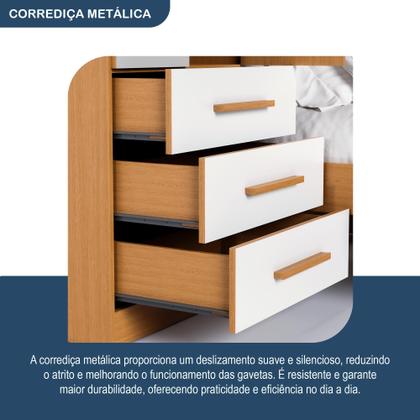 Imagem de Guarda-roupa Solteiro com Cama Solteiro 4 Portas 3 Gavetas Advantage