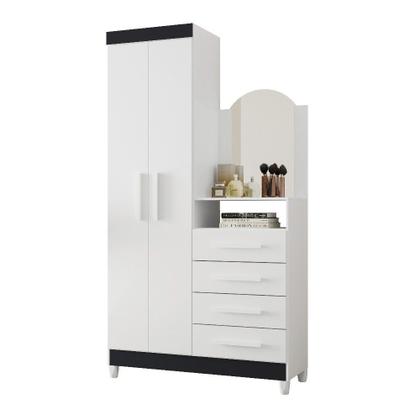 Imagem de Guarda Roupa Solteiro com Cômoda 2 Portas 4 Gavetas Flex Albatroz