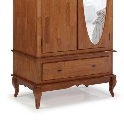 Imagem de Guarda Roupa Solteiro Com Espelho 2 Portas 1 Gaveta 60406E Linz Móveis