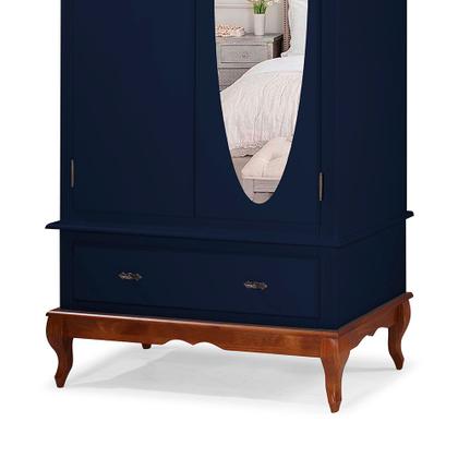 Imagem de Guarda Roupa Solteiro Com Espelho 2 Portas 1 Gaveta 60406E Linz Móveis