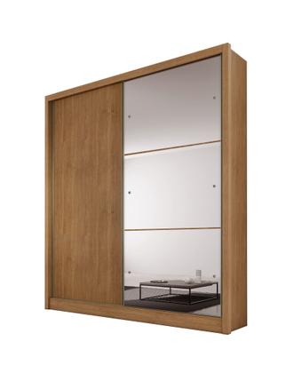 Imagem de Guarda Roupa Solteiro com Espelho 2 Portas 3 Gavetas Toronto