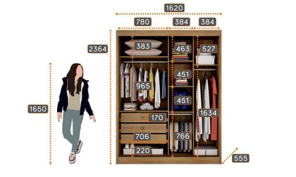 Imagem de Guarda Roupa Solteiro com Espelho 2 Portas 3 Gavetas Toronto