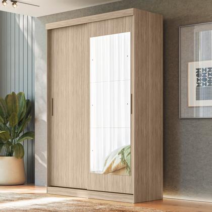 Imagem de Guarda-Roupa Solteiro com Espelho 2 Portas de Correr 2 Gavetas Tuco Yescasa