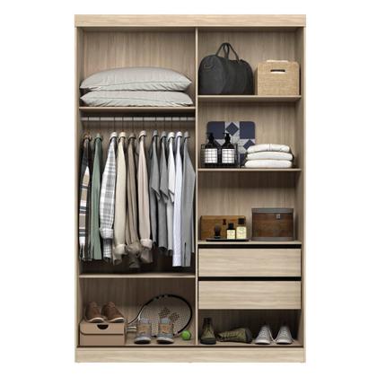 Imagem de Guarda-Roupa Solteiro com Espelho 2 Portas de Correr 2 Gavetas Tuco Yescasa