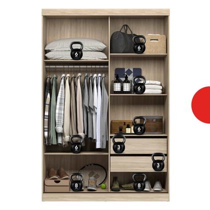 Imagem de Guarda-Roupa Solteiro com Espelho 2 Portas de Correr 2 Gavetas Tuco Yescasa