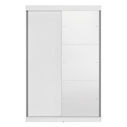 Imagem de Guarda-Roupa Solteiro com Espelho 2 Portas de Correr e 2 Gavetas Peônia Yescasa Branco