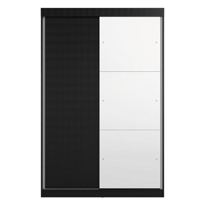 Imagem de Guarda-Roupa Solteiro com Espelho 2 Portas de Correr e 2 Gavetas Peônia Yescasa Preto Prime Tx