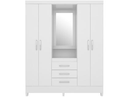 Imagem de Guarda-roupa Solteiro com Espelho 4 Portas 3 Gavetas com Penteadeira Demóbile Capelinha Pérsia