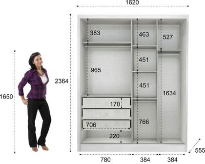 Imagem de Guarda Roupa Solteiro com Espelho 4 Portas 3 Gavetas - Sevilha-Branco - Móveis Novo Horizonte