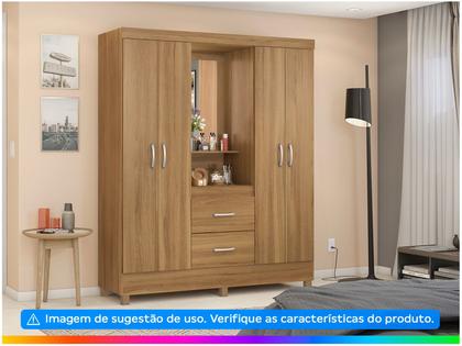 Imagem de Guarda-roupa Solteiro com Espelho 4 Portas Demób