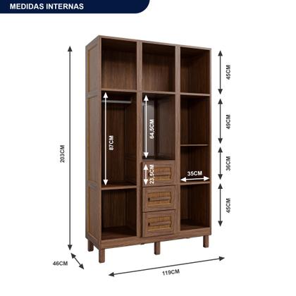 Imagem de Guarda-roupa Solteiro com Espelho 7 Portas 3 Gavetas Belém Capelinha