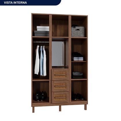 Imagem de Guarda-roupa Solteiro com Espelho 7 Portas 3 Gavetas Belém Capelinha