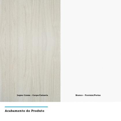 Imagem de Guarda Roupa Solteiro com Espelho e Escrivaninha Legno Crema com Branco Prime Luciane Móveis