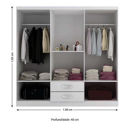 Guarda-Roupa Solteiro com Espelho Havana I 6 PT Branco - Mobly Imagem de Guarda-Roupa Solteiro com Espelho Havana I 6 PT Branco