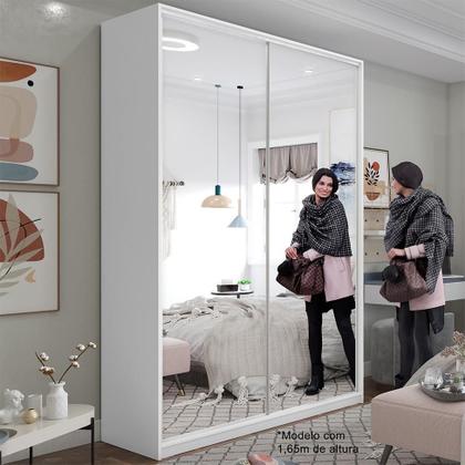 Imagem de Guarda-Roupa Solteiro com Espelho Zermatt 2 PT 3 GV Branco