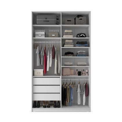 Imagem de Guarda-Roupa Solteiro com Espelho Zermatt 2 PT 3 GV Branco