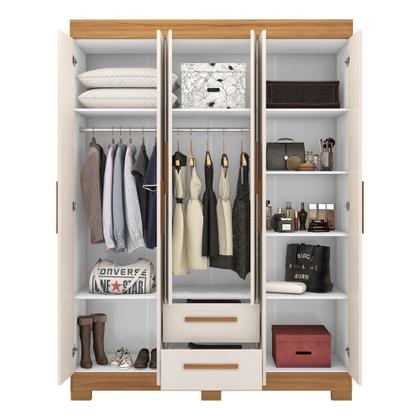 Imagem de Guarda Roupa Solteiro com Pés 6 Portas 2 Gavetas NT 6015 Notável Móveis