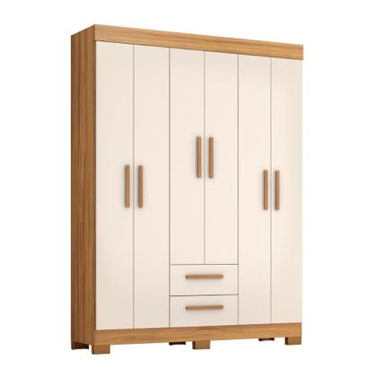 Imagem de Guarda Roupa Solteiro com Pés 6 Portas 2 Gavetas NT 6015 Notável Móveis