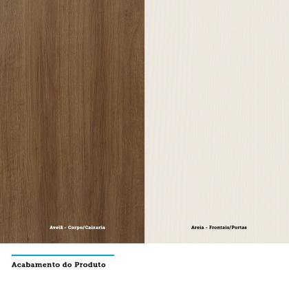 Imagem de Guarda Roupa Solteiro de Canto com Escrivaninha Avelã Rústico com Areia Master Luciane Móveis