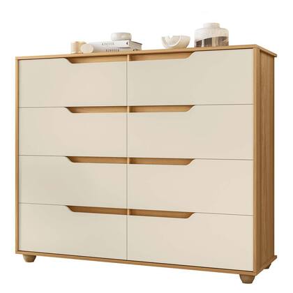 Imagem de Guarda Roupa Solteiro Doble com 4 Portas mais Cômoda 8 Gavetas com corrediças telescópicas