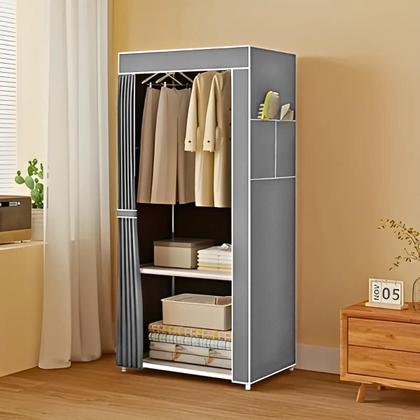 Imagem de Guarda Roupa Solteiro Dobrável Organizador de Calçados e Objetos Cinza