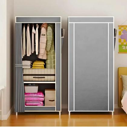 Imagem de Guarda Roupa Solteiro Dobrável Organizador de Calçados e Objetos Cinza