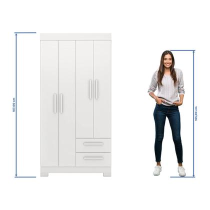 Imagem de Guarda Roupa Solteiro Flex com Pés 4 Portas 2 Gavetas NT 6010 Notável Móveis
