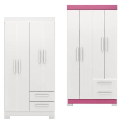Imagem de Guarda Roupa Solteiro Flex com Pés 4 Portas 2 Gavetas NT 6010 Notável Móveis